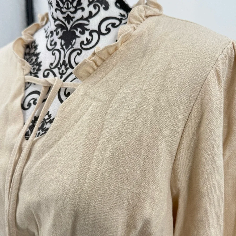 NWT Scarlet Darkness Shirred Waist Peasant Blouse